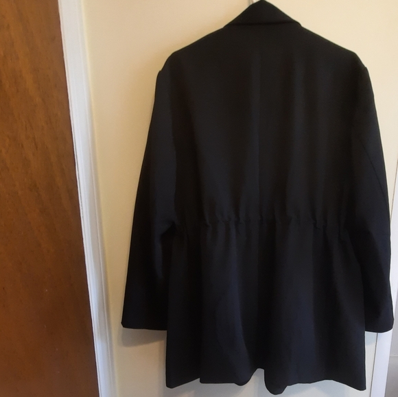 Oak + Fort Oversized Drawstring Waist Black Blazer Jacket - Picture 11 of 14